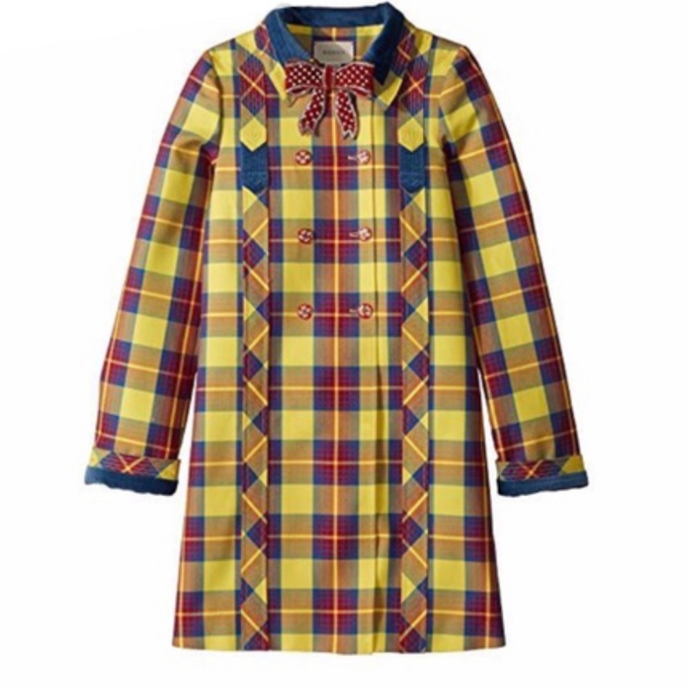 ✨HP✨ Gucci Kids Double Breasted Plaid Coat